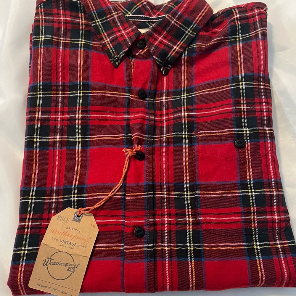 Weatherproof Red and Black Plaid Men's Shirt